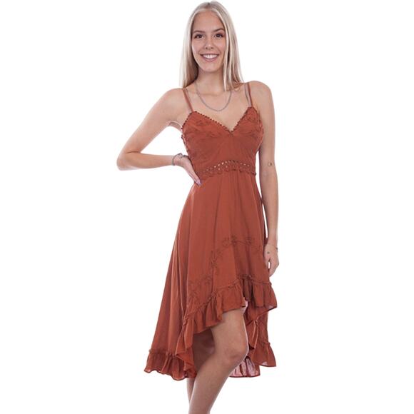 Scully Cantina Collection Empire Waist High Low Dress In Ginger Size XL Western - Picture 9 of 9